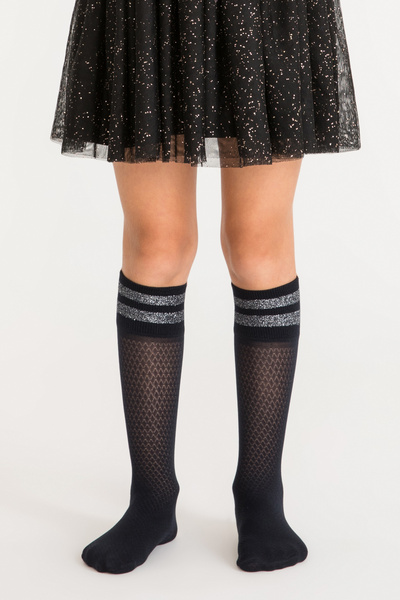 Penti Kız Çocuk Lacivert Pretty Shine Stripe Pantolon Çorabı