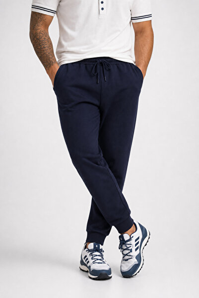 Starbattal Plus Size Basic Sweatpants Full Lycra 11516 Navy Blue