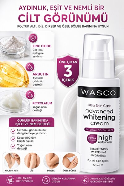 wasco Genital Bölge Kararma Karşıtı (Koltuk Altı, Diz, Dirsek Ve Dış Genital) Beyazlatıcı Krem