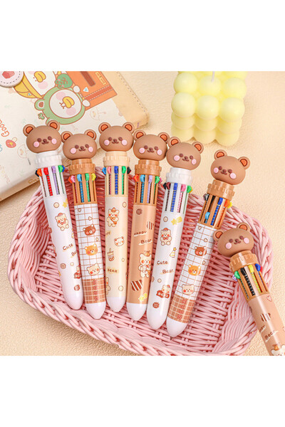 Choice1 Multi-Colored 5pcs 1/5/10pcs 10 color kawaii teddy bear cartoon press...