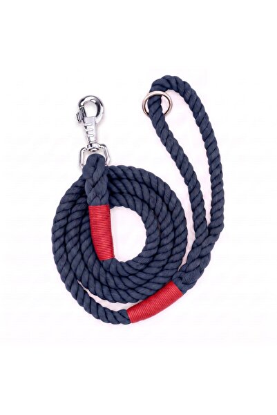 Lusi Doog Navy Blue Dog Walking Collar (Red Detail) Dog Walking Strap Natural...