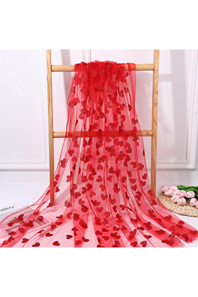 Choice4 1.5x1m Red Red Heart-shaped Mesh Tablecloth Perfect For Decorating We...