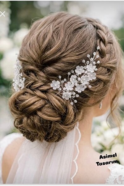 ASİMEL TASARIM Bridal Crown, Hair Accessory and Hairpin for Promise, Engageme...