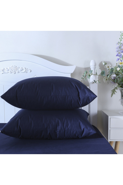 Choice 50*70cm Navy Blue 2pcs Solid Pillow Protector Wateprroof Pillowcases w...
