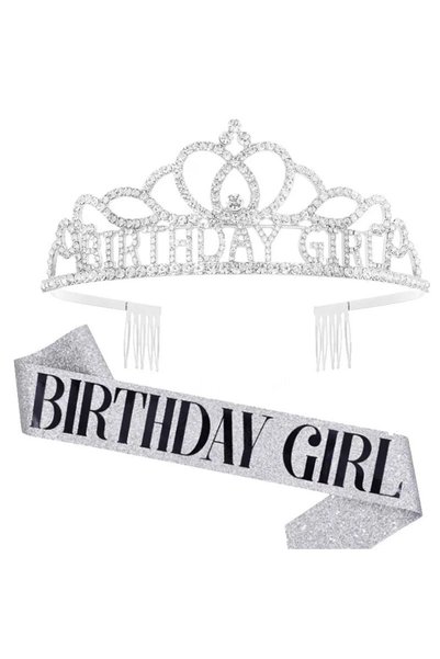 choice2 silver girl Happy Birthday Crown Grils Tiara Brithday Princess Birthd...