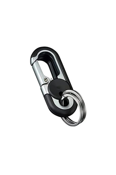 Choice Black Double Ring Keychain Business Key Holder Men's Fashion Key Chain...