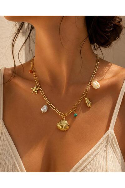 Haziran Accessory, Steel Necklace with Charm