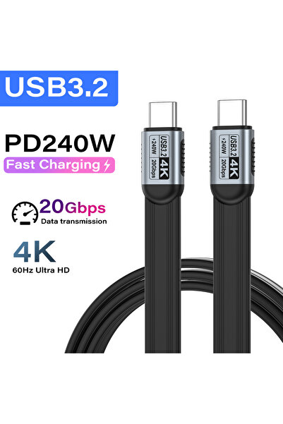 Choice4 كابل USB 5.0 من النوع C إلى النوع C بطول 0.5 متر، يدعم 4K و20G وPD240...