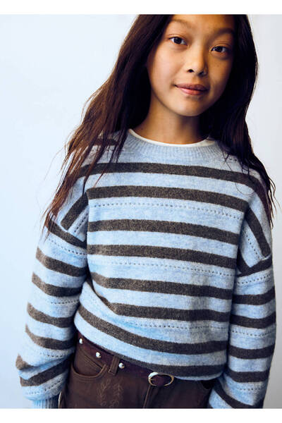 MANGO Kids Çizgili triko kazak