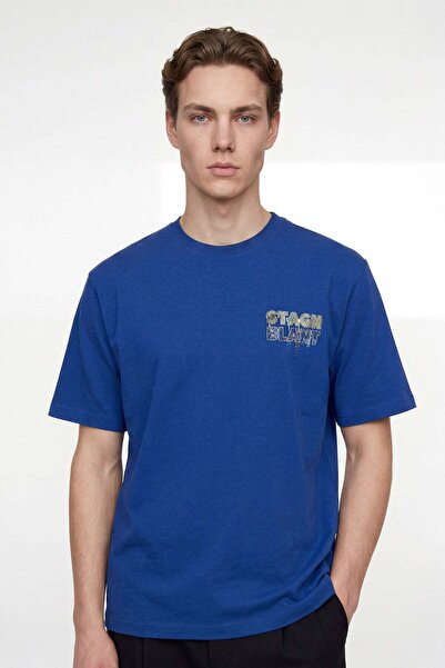 HAKKE Crew Neck Letter Printed Men's T-Shirt