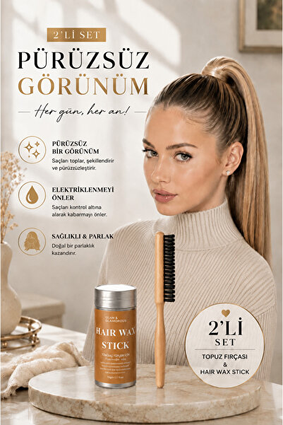 invictus design Kadın Sleek Bun Saç Modeli Sıkı Ahşap Topuz Fırça Tarak Ve Sa...