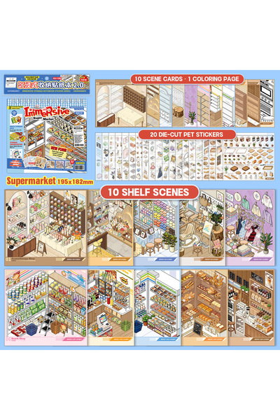 Choice1 chaoji-shichang 3D Miniature Immersive Storage Sticker Book, Exquisit...