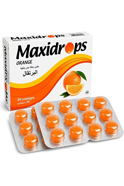 Maxidrops Maxcrodrops Orange Flavor Coating Tablets 24 Tablets |   With Vitam...