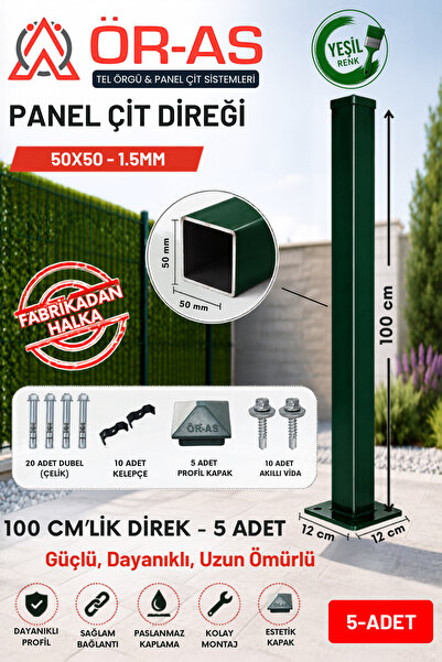 ÖR-AS TEL ÖRGÜ & PANEL ÇİT SİSTEMLERİ Panel Çit Direği Aksesuarlı (-100cm-) Y...