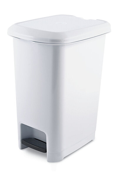 Melkan Home Pedallı Çöp Kovası 15 Litre Beyaz Çöp Kovası Slim Pedallı Çöp Kovası 15 Litre 40 Cm Beyaz