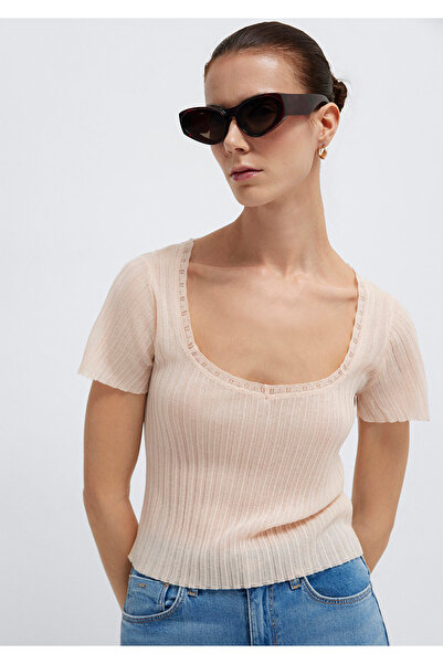 Mavi Lace Detailed Pink Knitwear Fitted / Bodycon Cut 1710964-91607