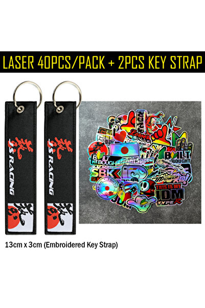 Choice1 A Laser Set 40PCS/Lot Random JDM Motorcycle Decal Moto Body Helmet Ca...