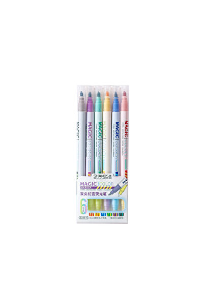 Choice 6pcs 12pcs Double-ended Magic Color Changing Highlighter Pen Set, Stud...