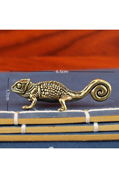 Choice B Gecko figure home decor Small Ornaments Antique Brass Animal Figurin...