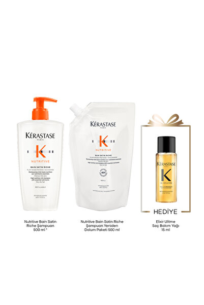 Kerastase Nutritive Bain Satin Riche Refill Şampuan Seti Bain Satin Riche Ref...