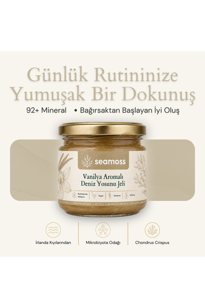SEAMOSS VANİLLA -Vanilya Aromalı Irlanda Deniz Yosunu Jeli 330ml - Sea Moss, ...