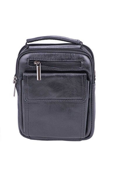TORO NERO Geantă bărbătească din piele naturală neagră, tip Smooth purseur