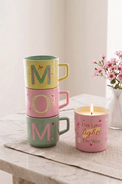Rakle Mom With Love Stackable 4'lü Hediye Seti 180 cc / 110 gr
