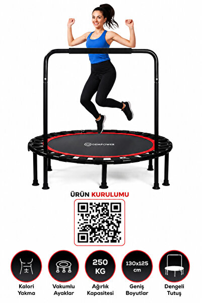 DEMPOWER 250 KG Taşıma Kapasiteli 130x125 cm Katlanabilir Destekli Trambolin