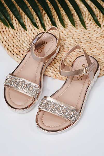 Zaira Sandale fete aurii din piele ecologica Arden2 #21911 - 36
