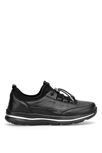 Voyager Women's Genuine Leather Casual Shoes Black Orthopedic Easy-Walking Su...
