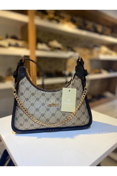 Armine 386 Model Mink Dotted Hand and Shoulder Bag