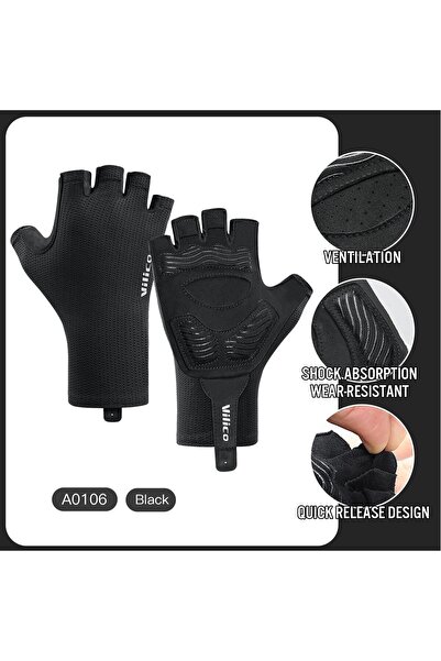 Choice4 L A0106-black Short Cycling Gloves Fingerless Gloves Anti-slip Bicycl...