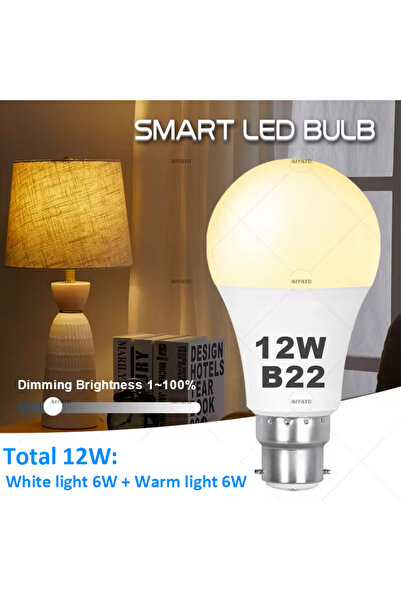 Choice Yes B22 BASE 220V B22 Base WIFI Smart Bulb Brightness Adjustment LED L...
