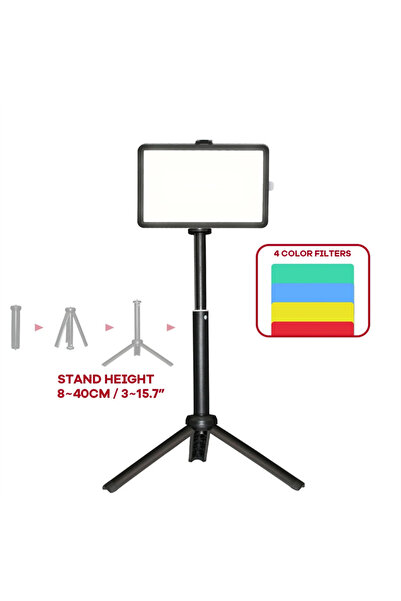 GOLDFOX 6 inch with Tripod LED Fill Lamp Video Light Panel Bi-color 3200K-560...