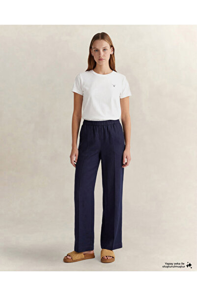 Gant Kadın Lacivert Relaxed Fit Pantolon