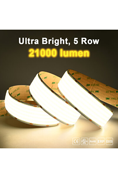 Choice DC 24V 1600 LEDs 4000K Natural White Ultra Bright COB LED Strip Light ...