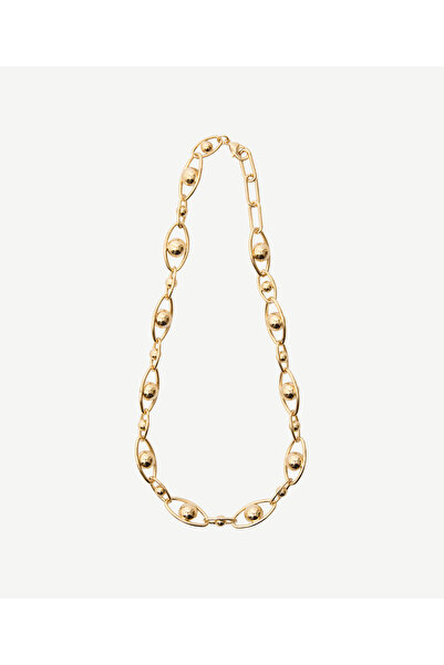 Yargıcı Oval Ring Detailed Chain Necklace