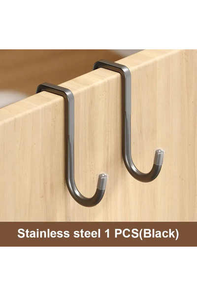 Choice 201-Black 1pcs 201 Stainless Steel Hook Free Punching Double S-Shape H...