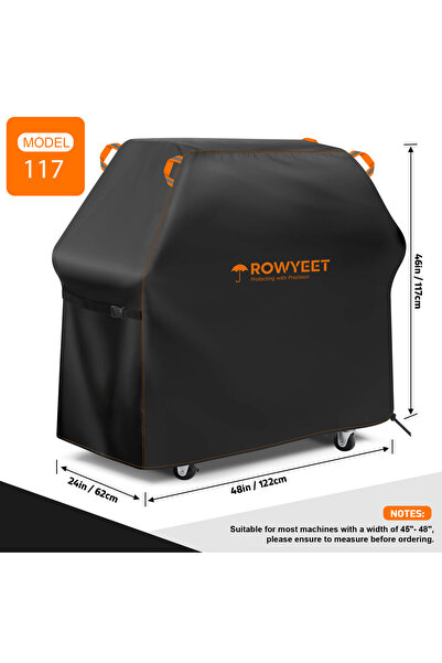 Choice4 117 [Ry-210 Orange Line Bbq Cover] Rowyeet Outdoor Bbq Grill Cover, W...