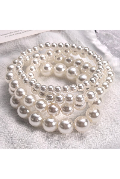 Choice White 4 Pcs Fashionable Multi-Piece Set Bracelet, Elegant and Fashiona...