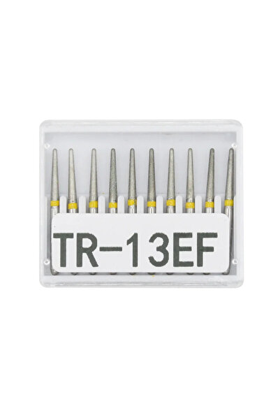 Choice11 مجموعة رؤوس حفر ماسية للأسنان TR-13EF، 10 قطع/مجموعة، قطر FG، مقبض ع...