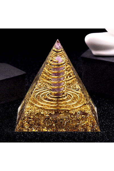 Choice P3-Amethyst Natural Crystal Energy Generator Pyramid Peridot Gold Sand...