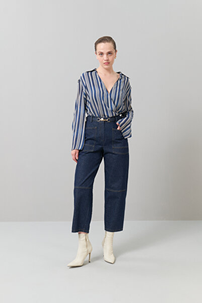 Roman Navy Blue Denim Trousers - Accessory Detailed K 2512011 _015
