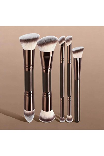 Choice 5pcs-Coffee Brown 4/5Pcs Professional Facial Makeup Tools Set,With Fac...