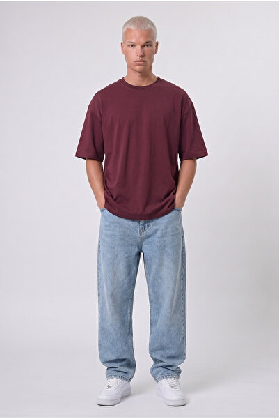 Respire Men's Basic Oversize T-Shirt Claret Red