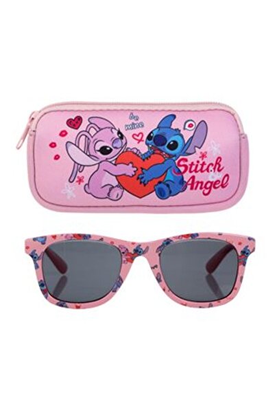 BAMI NETWORK Set ochelari de soare copii roz Stitch cu husa