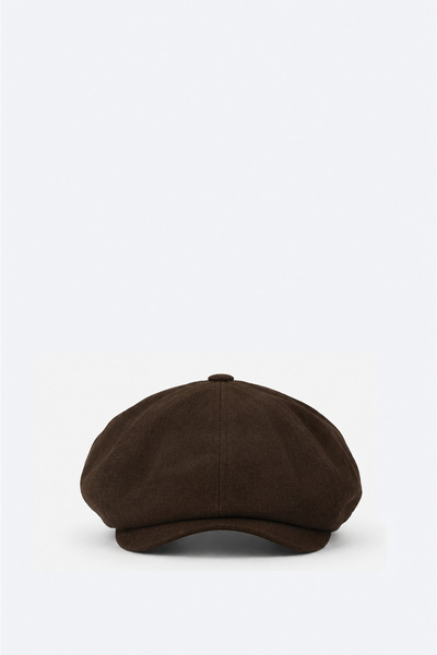 Avva Men's Brown 100% Linen Cap Hat B009206