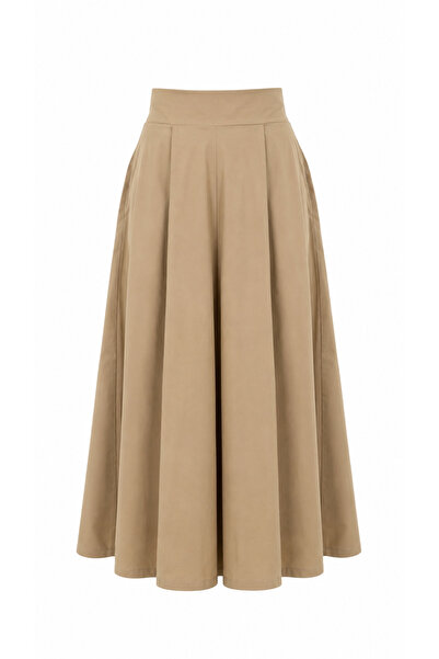 Zelish My Sister Camel pleated trousers skirt