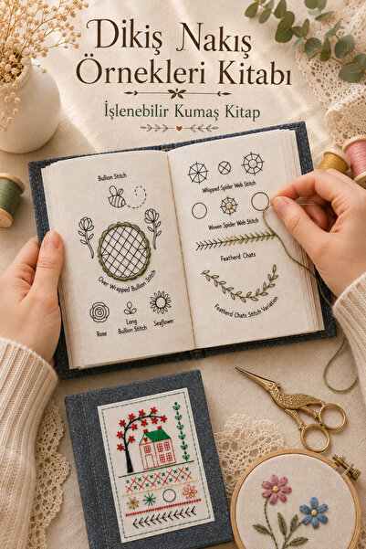 LİVA CRAFT Art & Craft Nakış Örnekleri Kitabı, Başlangıç İçin Dikiş Kitabı, B...