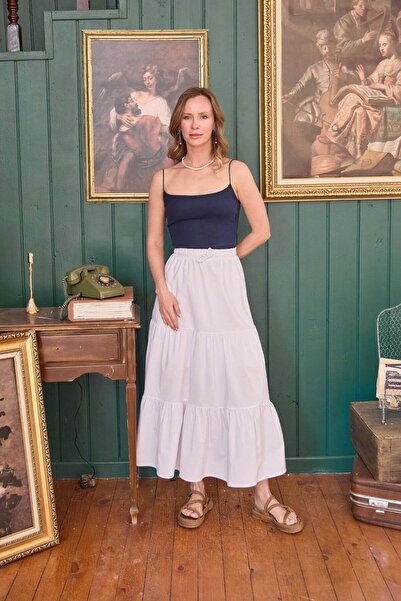Fulla Moda Terikoton Fabric Ruffled Skirt